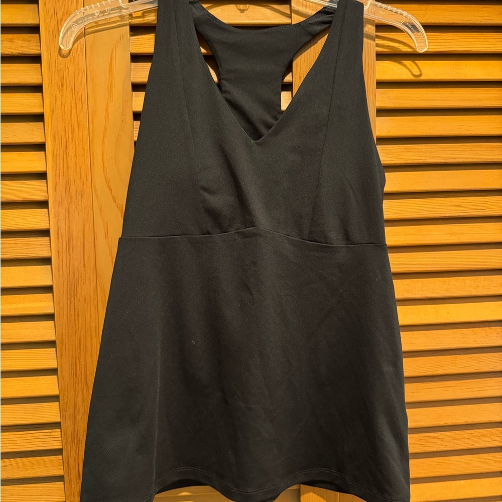 Fabletics, Black racerback tank top with padded bra, S